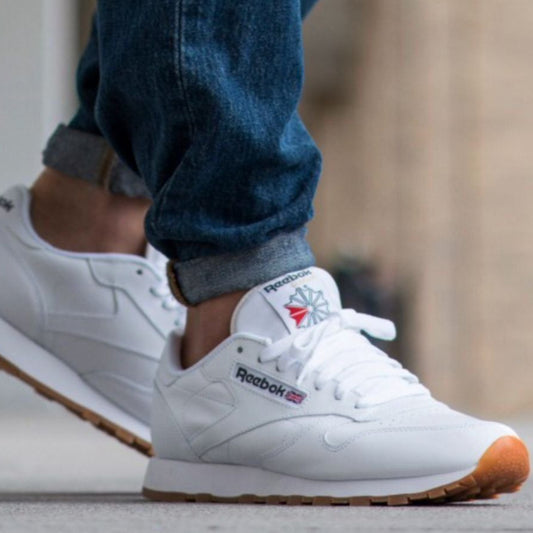Zapatos de deporte UNISEX de cuero con suela de goma Classic de Reebok